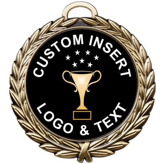 Laurel Insert Holder Medal 4" / Gold