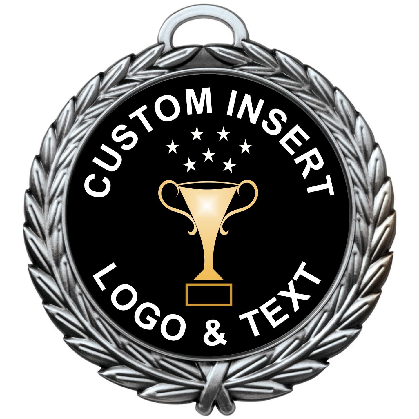 Laurel Insert Holder Medal 4" / Silver