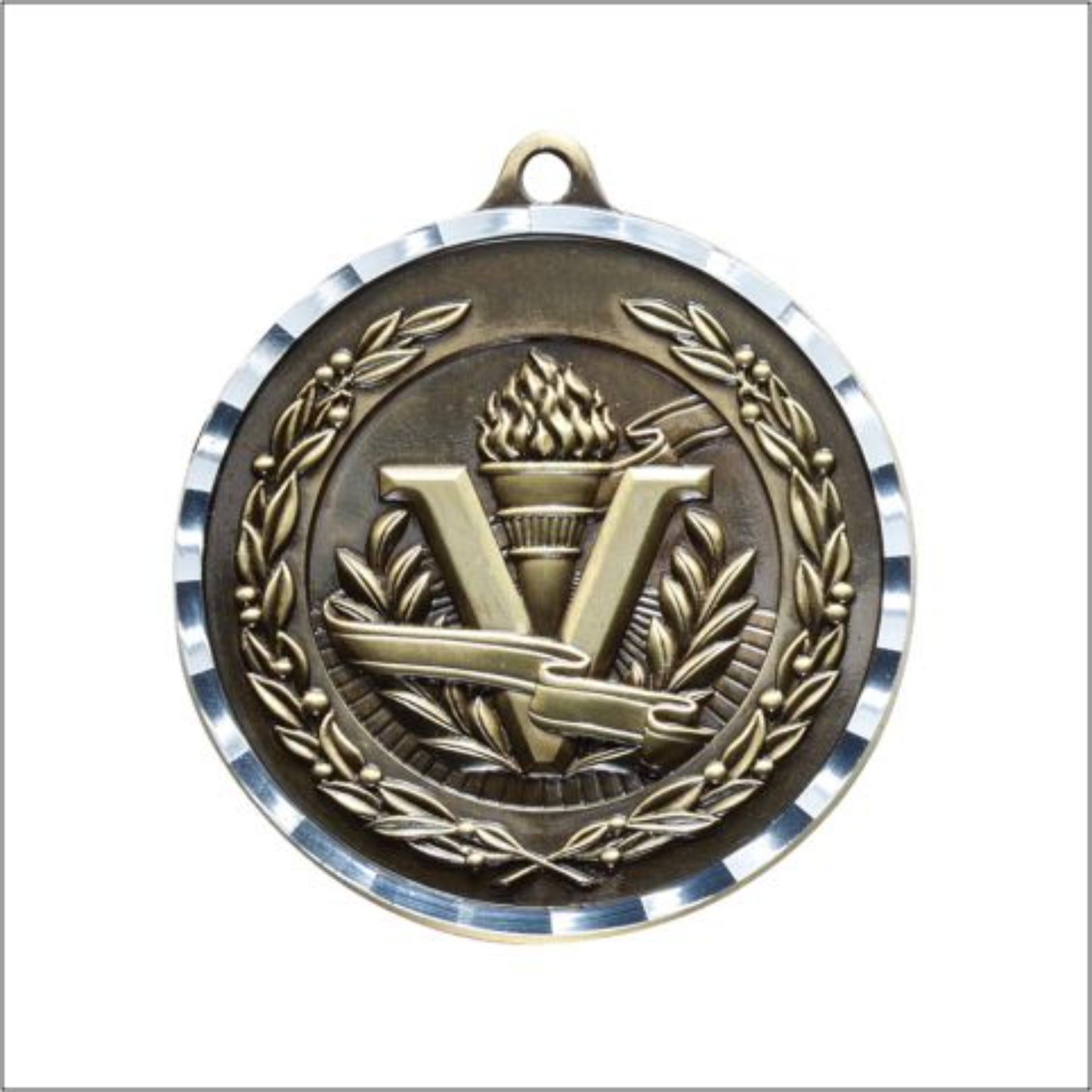 Diamond Cut Victory Medal 2" / Gold