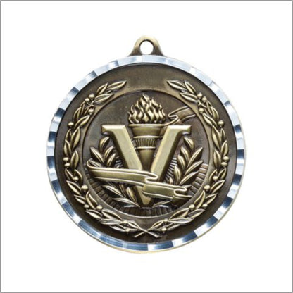 Diamond Cut Victory Medal 2" / Gold
