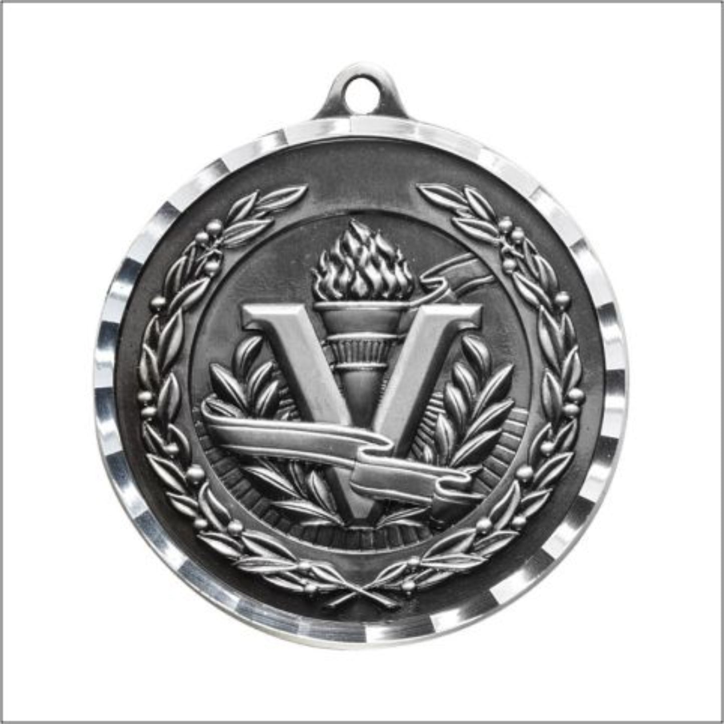 Diamond Cut Victory Medal 2" / Silver