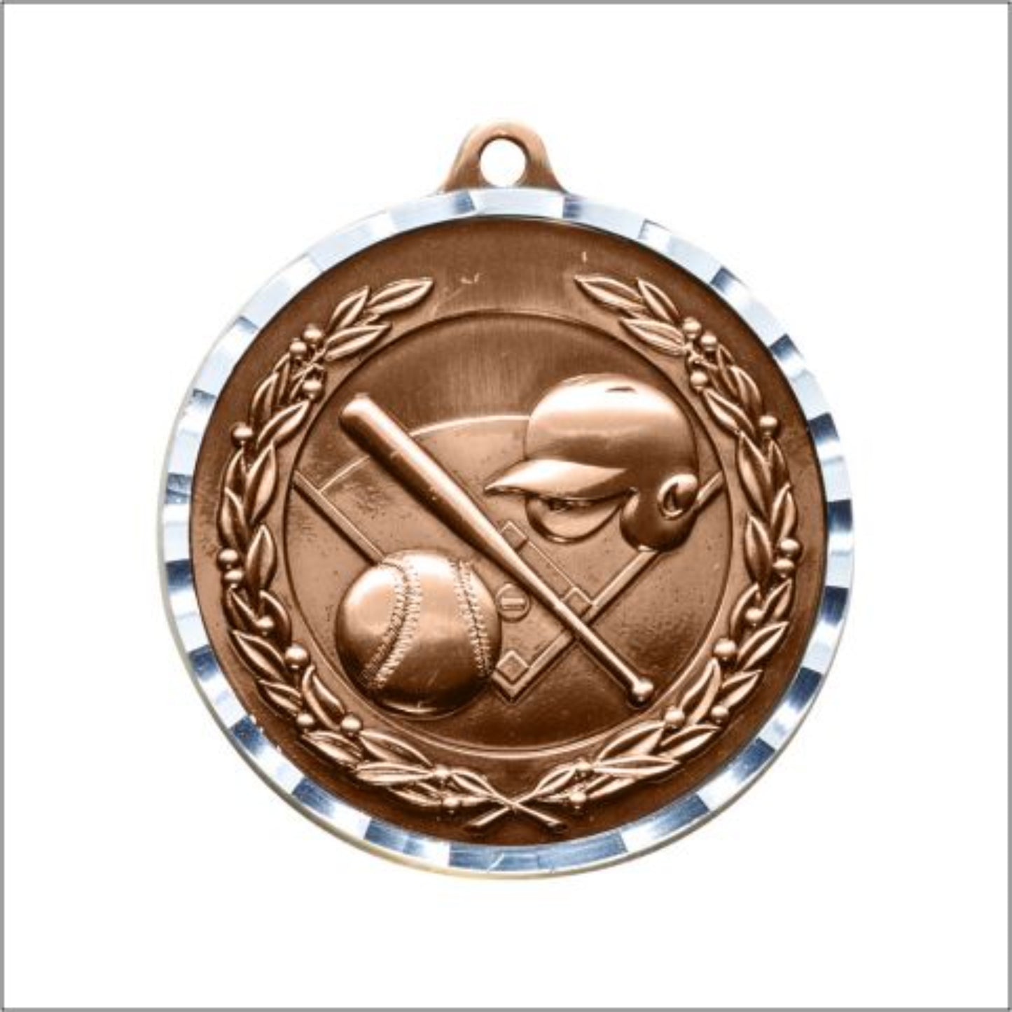 Diamond Cut Baseball Medal 2" / Bronze (Copper Tone)