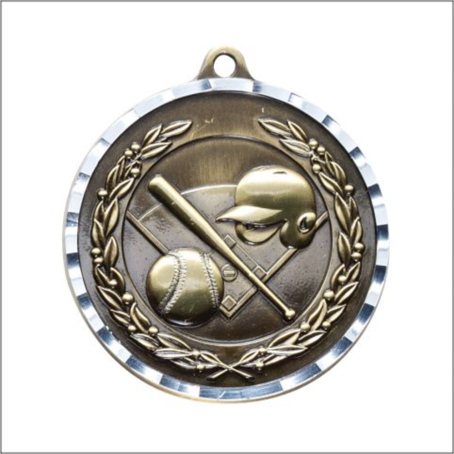 Diamond Cut Baseball Medal 2" / Gold