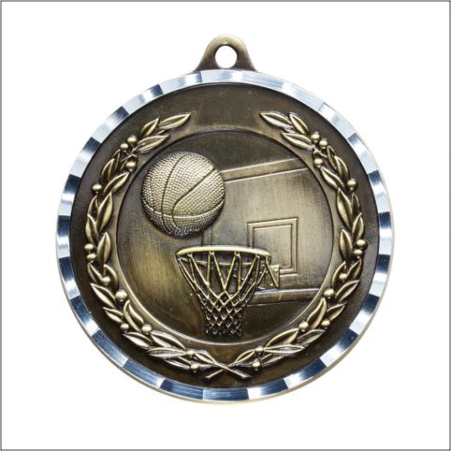 Diamond Cut Basketball Medal 2" / Gold