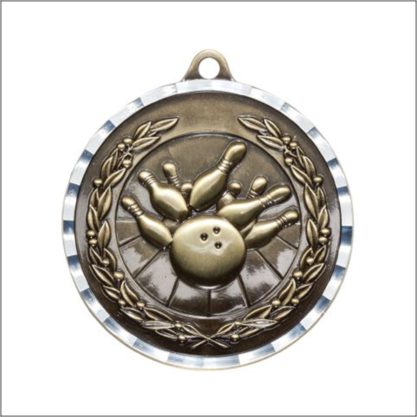 Diamond Cut Bowling Medal 2" / Gold