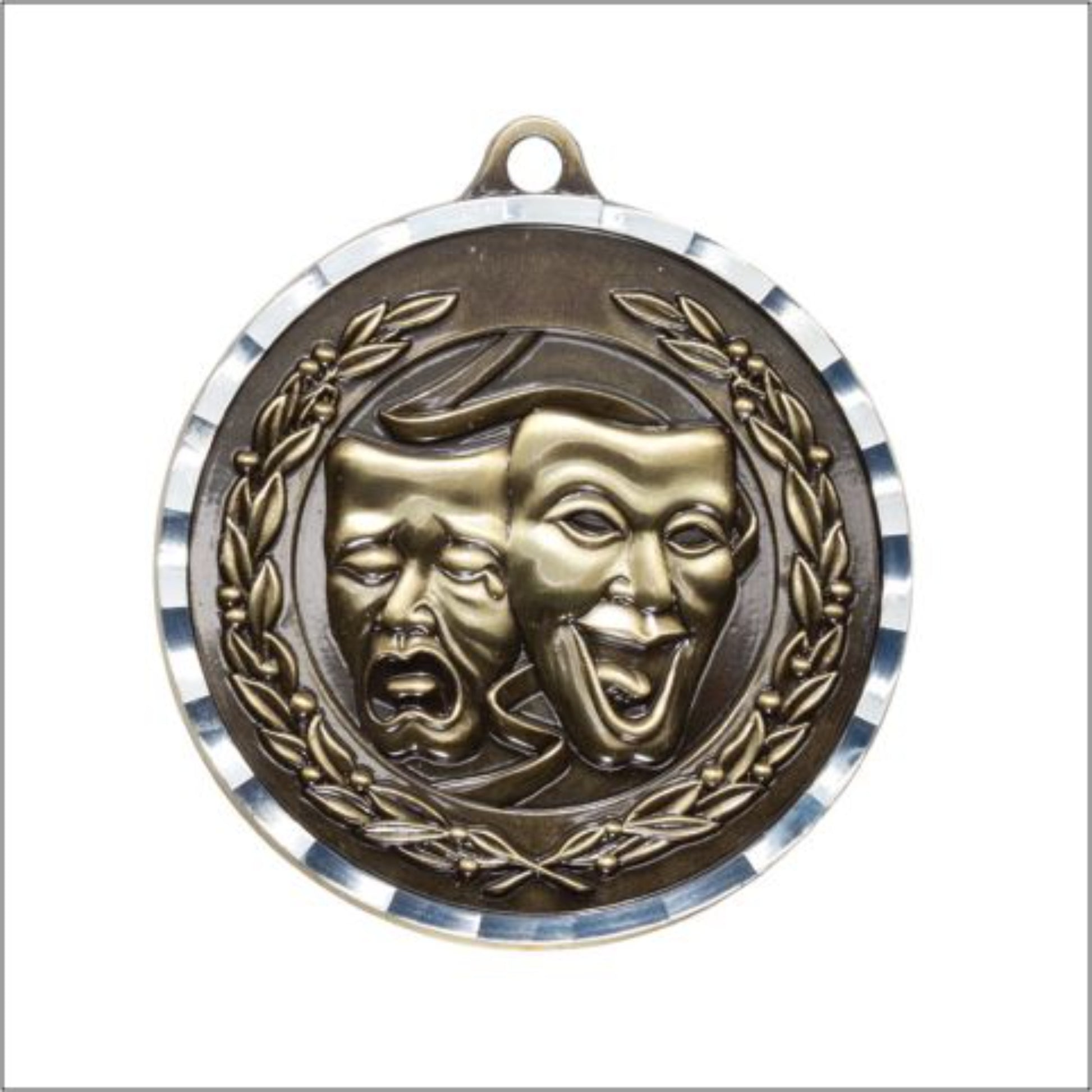 Diamond Cut Drama Medal 2" / Gold