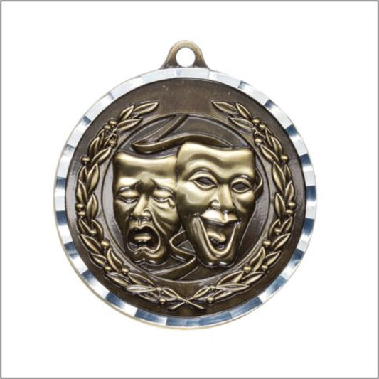 Diamond Cut Drama Medal 2" / Gold