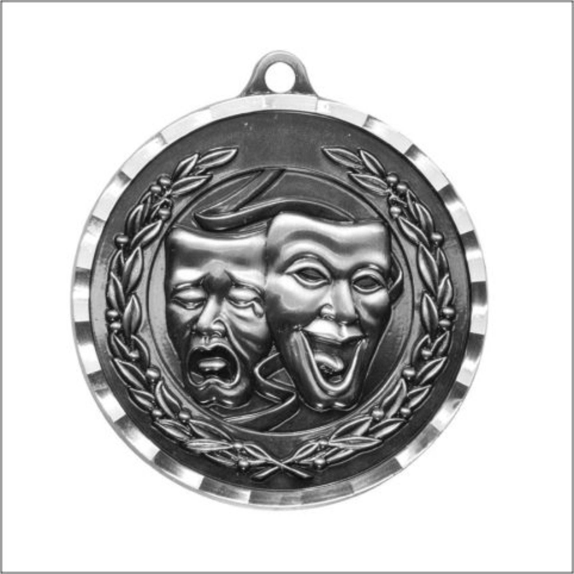 Diamond Cut Drama Medal 2" / Silver