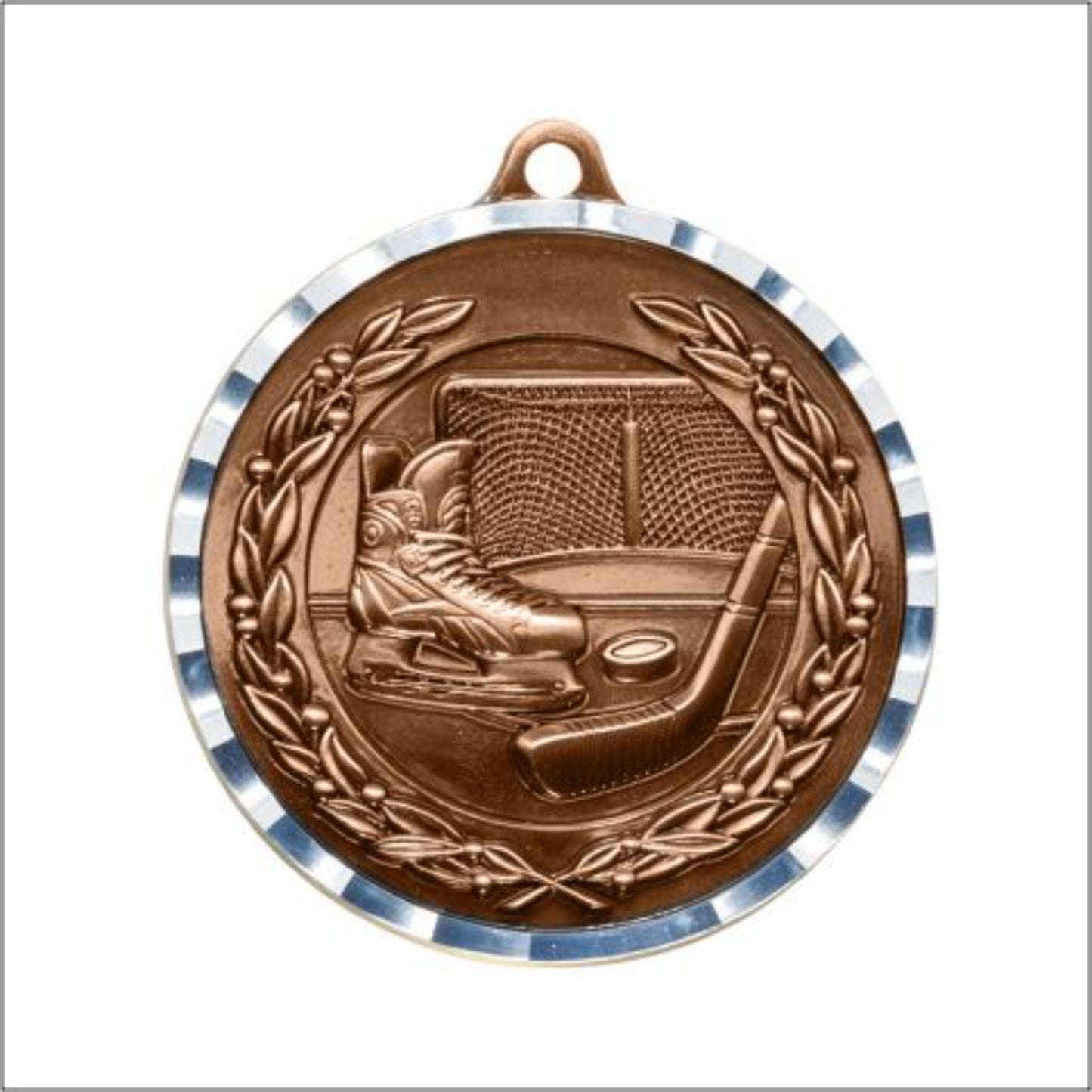 Diamond Cut Hockey Medal 2" / Bronze (Copper Tone)
