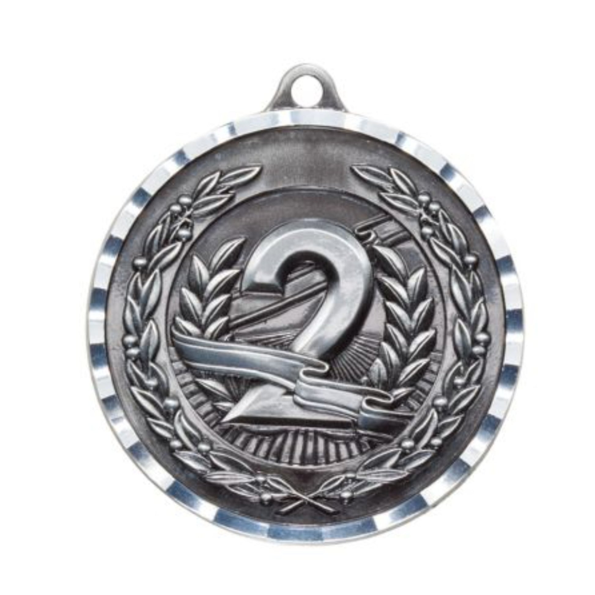 Diamond Cut 2nd Place Medal 2" / Silver