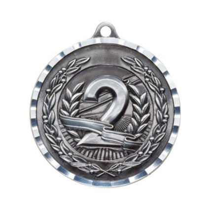 Diamond Cut 2nd Place Medal 2" / Silver