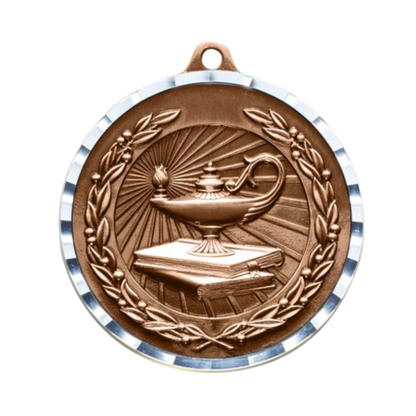 Diamond Cut Academic Medal 2" / Bronze (Copper Tone)