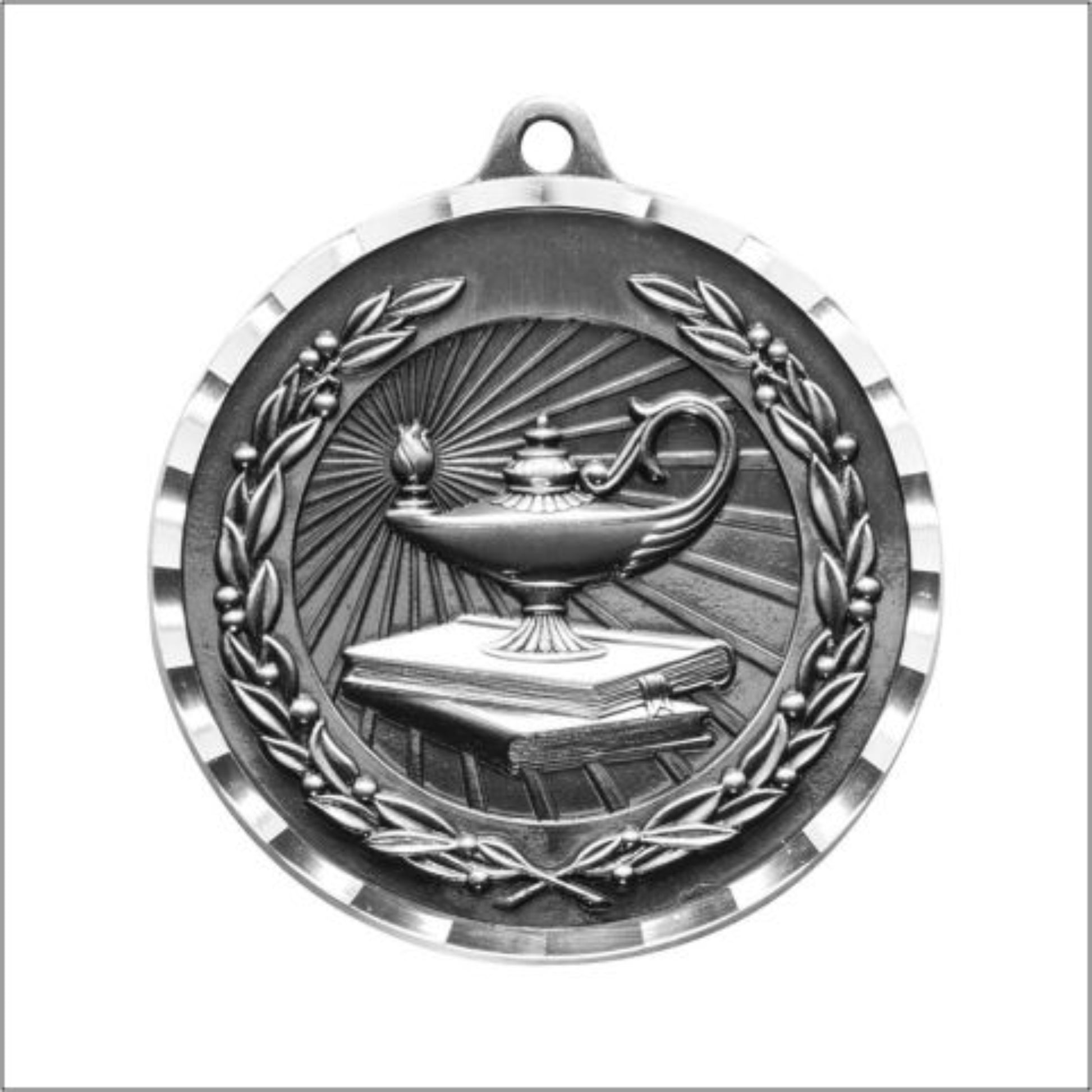 Diamond Cut Academic Medal 2" / Silver