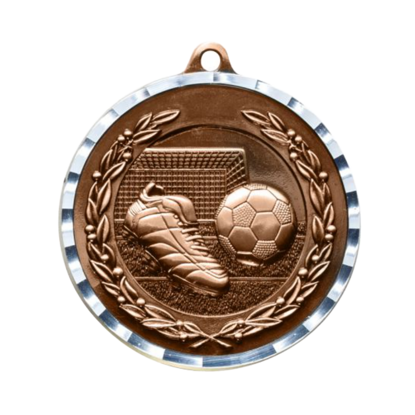 Diamond Cut Soccer Medal 2" / Bronze (Copper Tone)