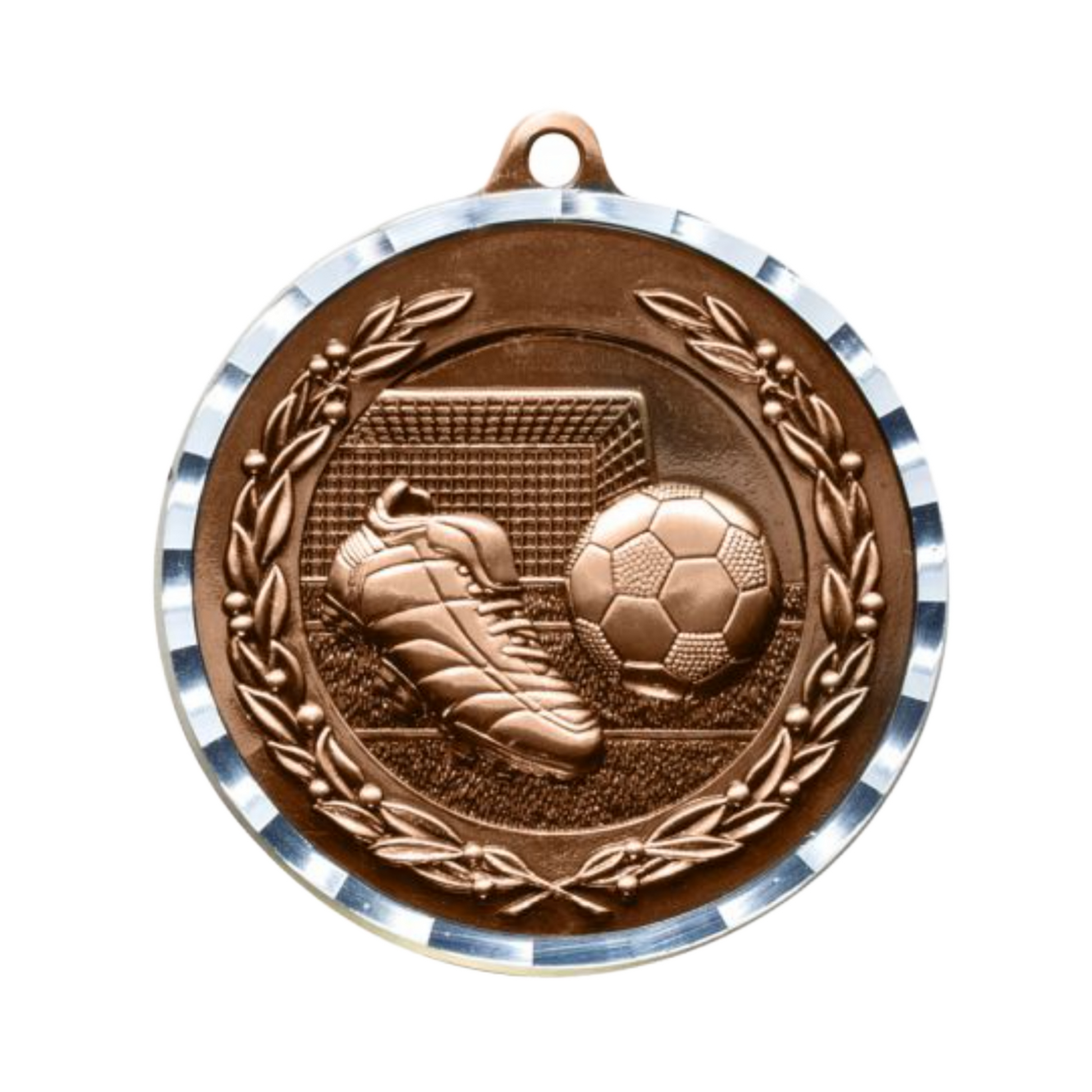 Diamond Cut Soccer Medal 2" / Bronze (Copper Tone)