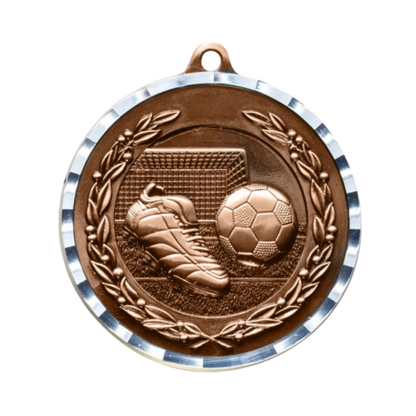 Diamond Cut Soccer Medal 2" / Bronze (Copper Tone)