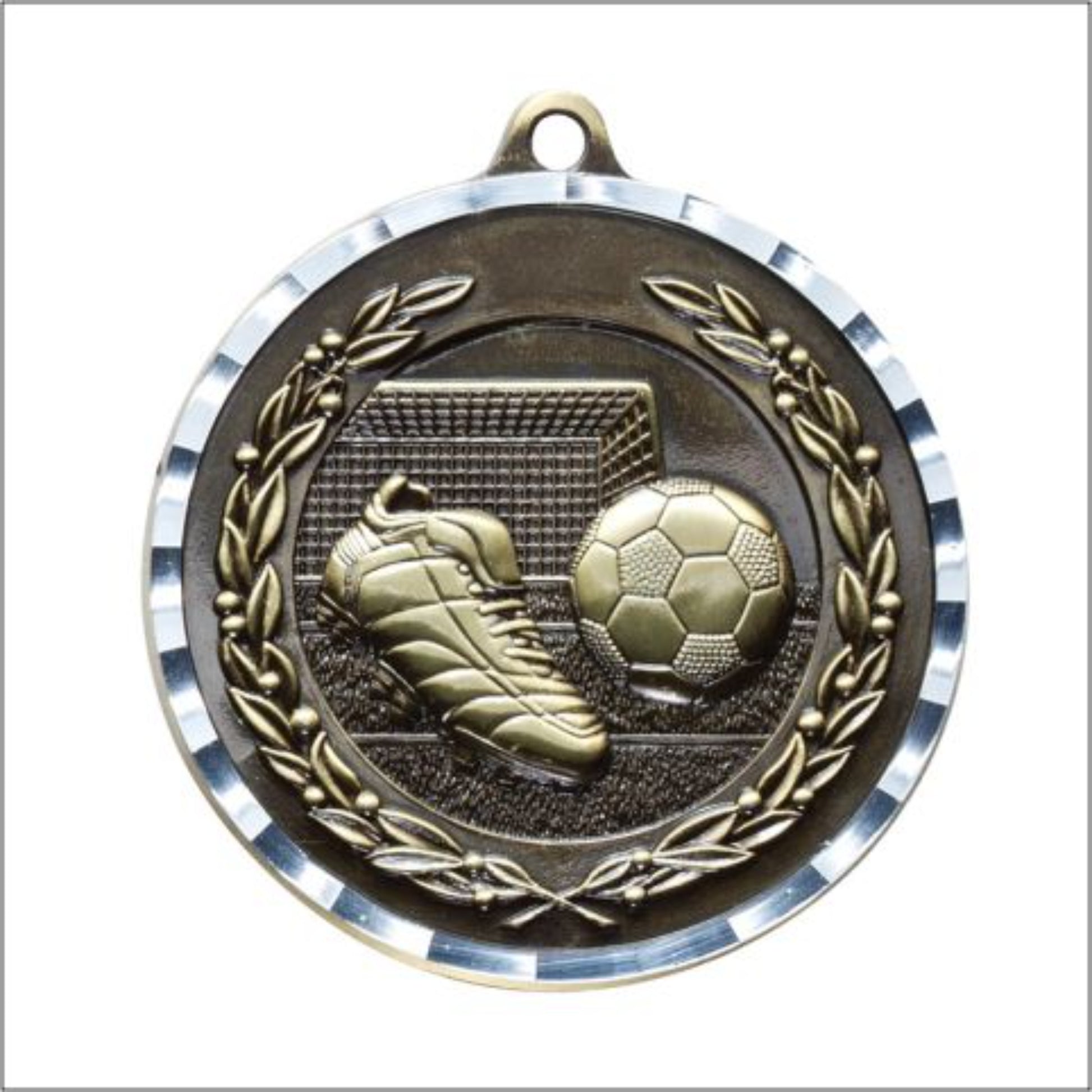 Diamond Cut Soccer Medal 2" / Gold