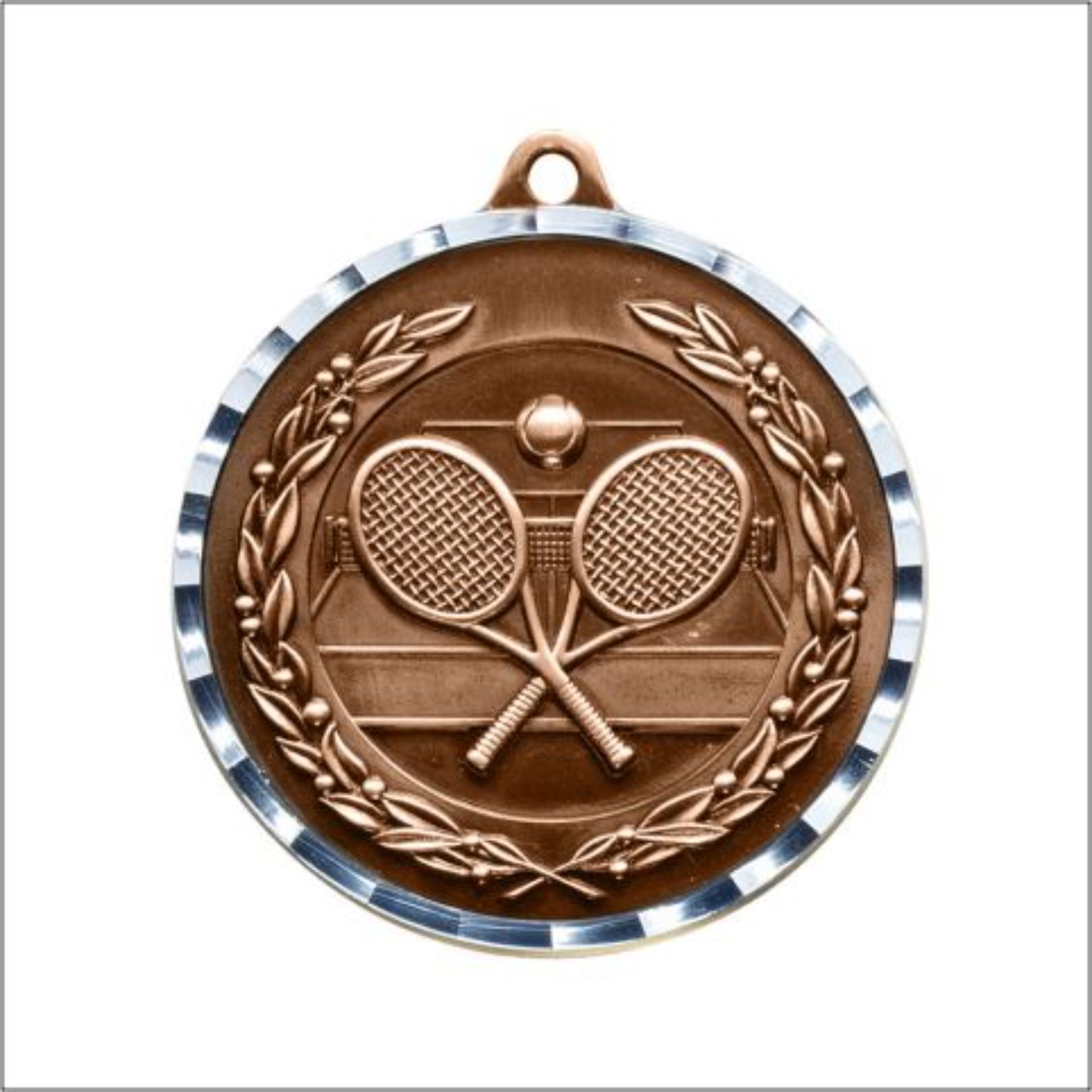 Diamond Cut Tennis Medal 2" / Bronze (Copper Tone)
