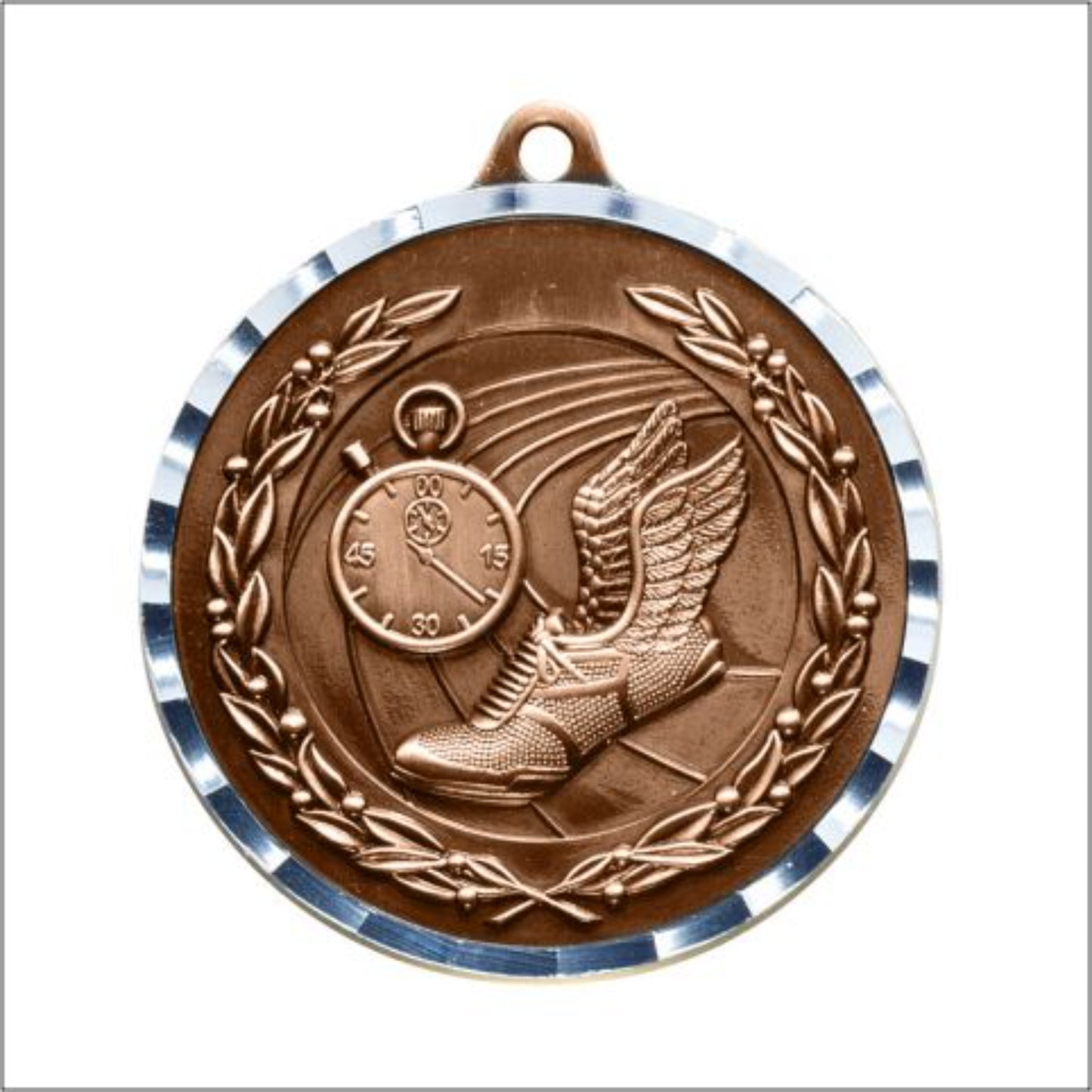 Diamond Cut Track Medal 2" / Bronze (Copper Tone)