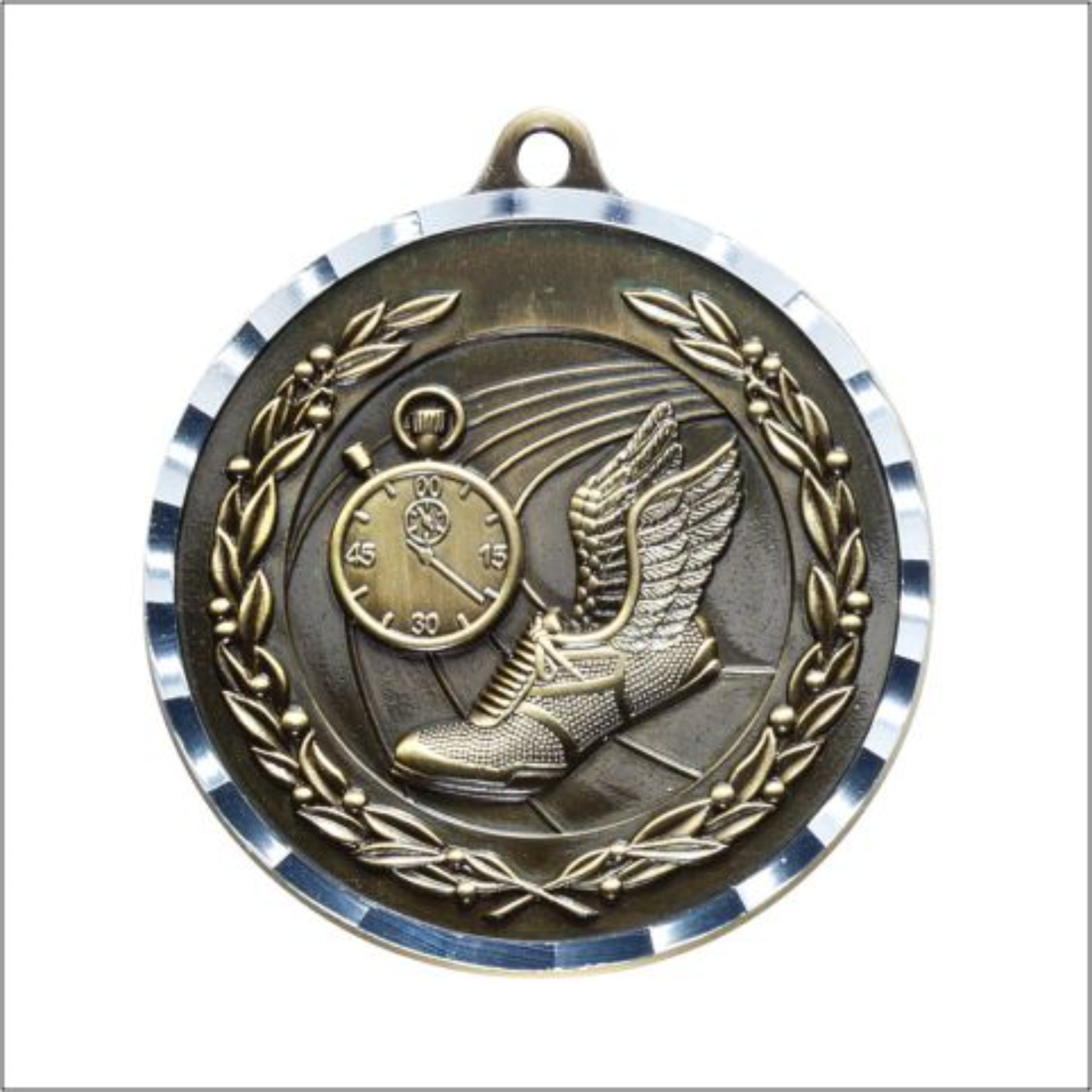 Diamond Cut Track Medal 2" / Gold