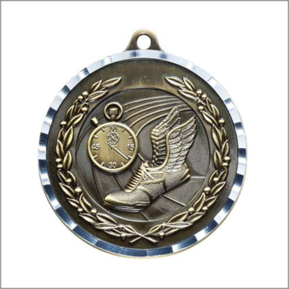 Diamond Cut Track Medal 2" / Gold