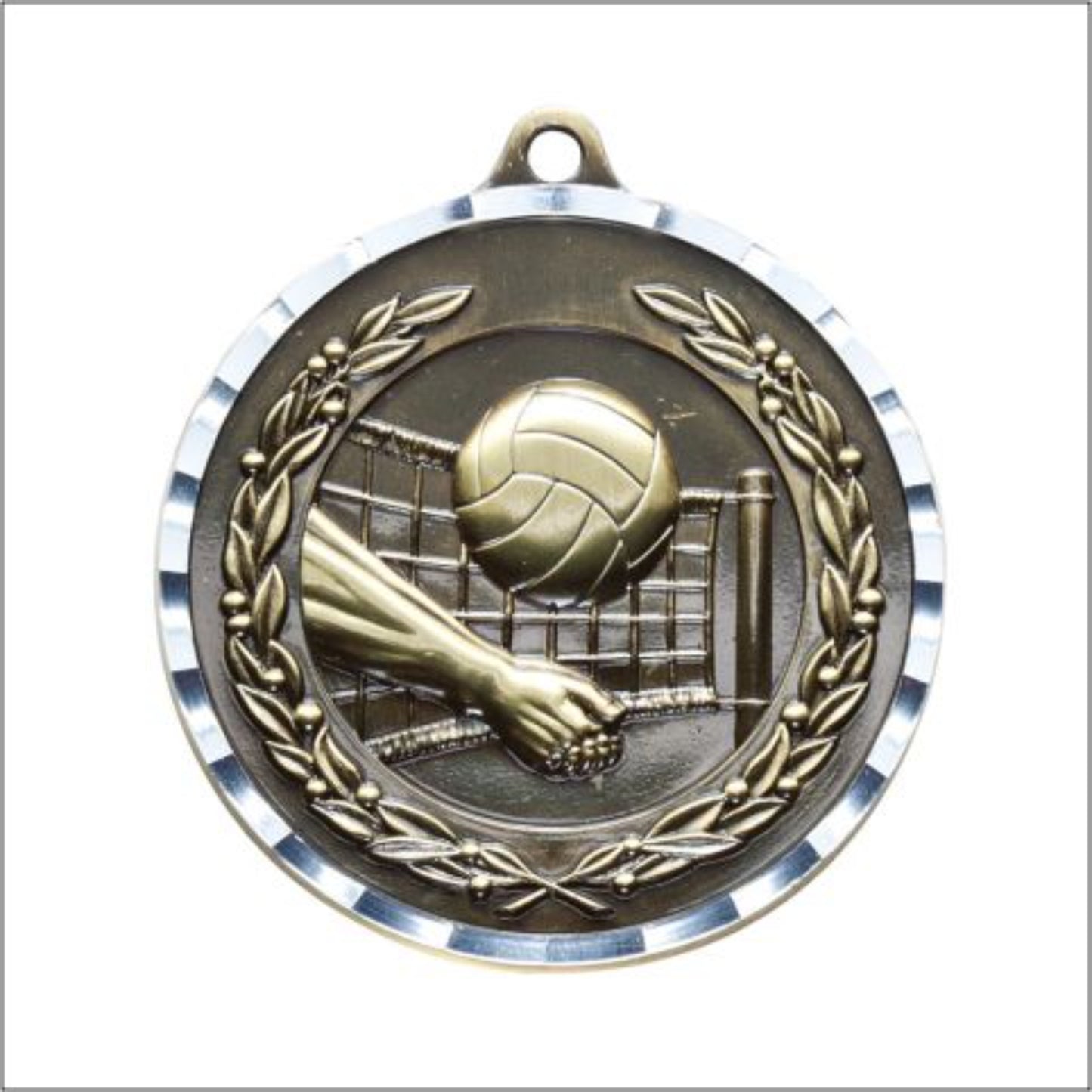 Diamond Cut Volleyball Medal 2" / Gold