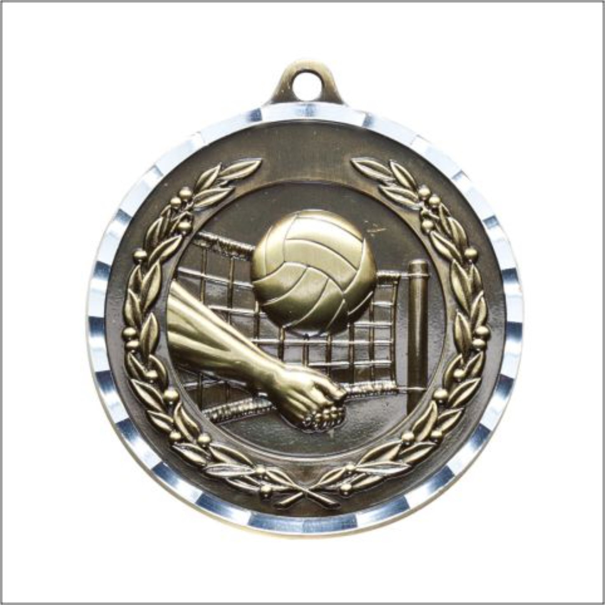 Diamond Cut Volleyball Medal 2" / Gold