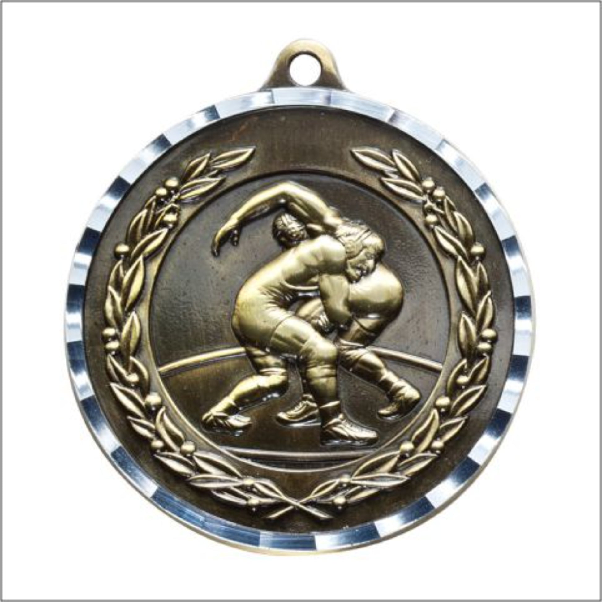 Diamond Cut Wrestling Medal 2" / Gold