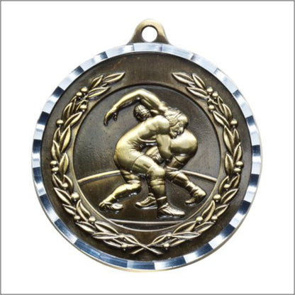 Diamond Cut Wrestling Medal 2" / Gold
