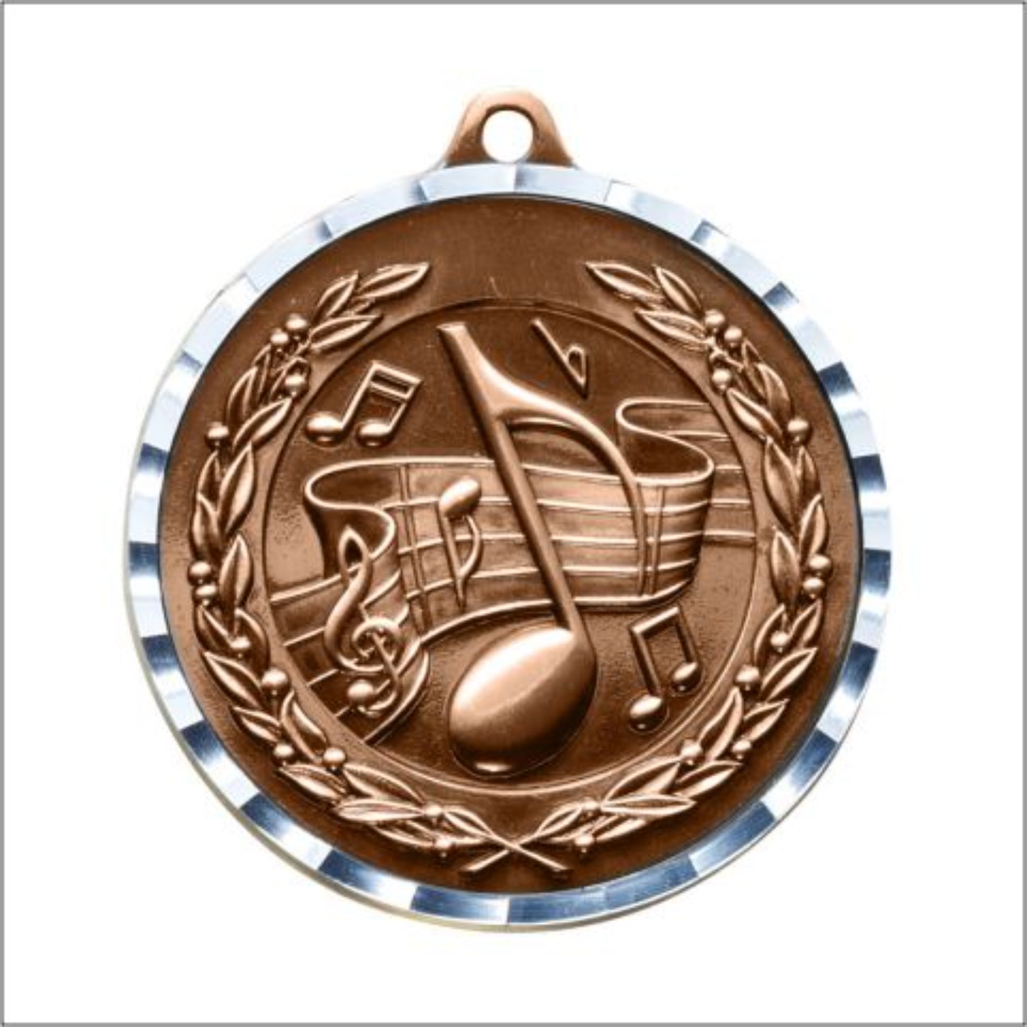 Diamond Cut Music Medal 2" / Bronze (Copper Tone)