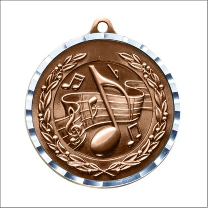 Diamond Cut Music Medal 2" / Bronze (Copper Tone)
