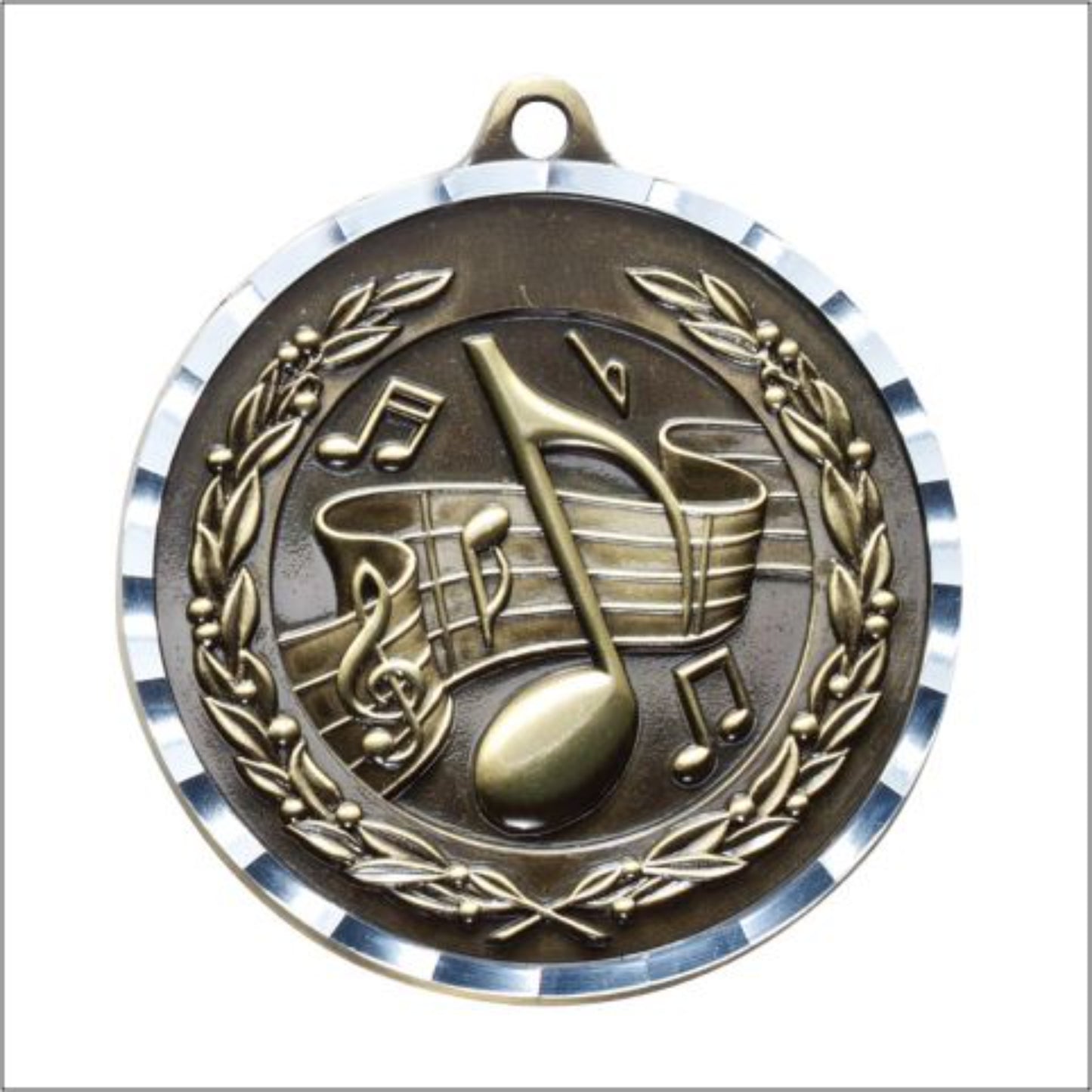 Diamond Cut Music Medal 2" / Gold