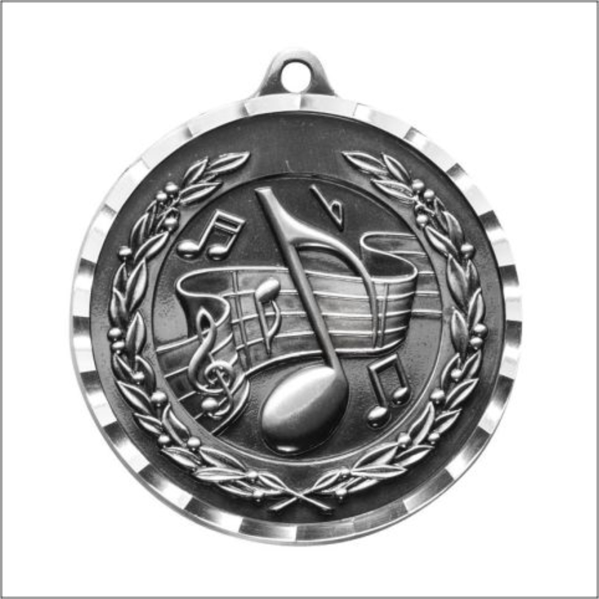 Diamond Cut Music Medal 2" / Silver