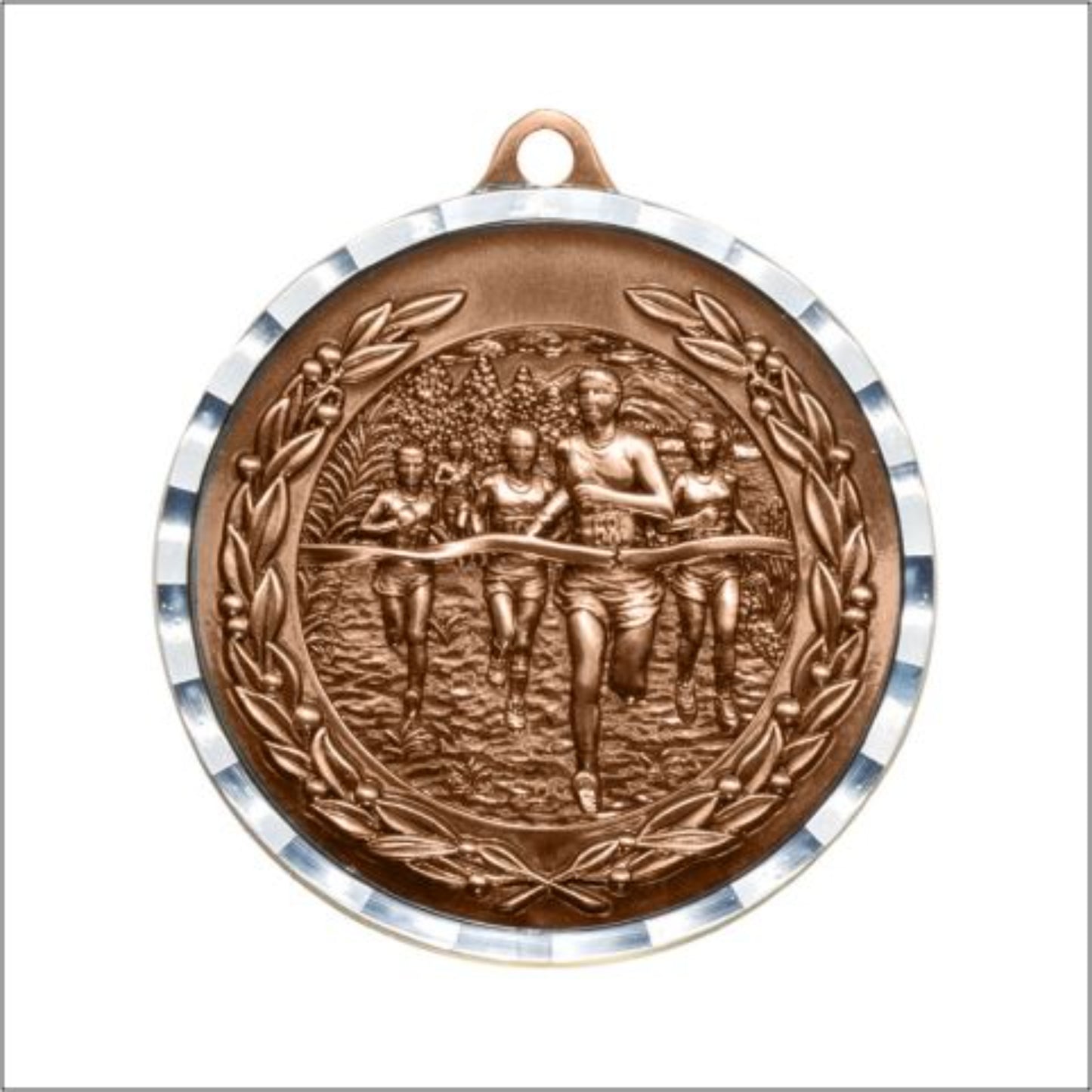 Diamond Cut Cross Country Medal 2" / Bronze (Copper Tone)