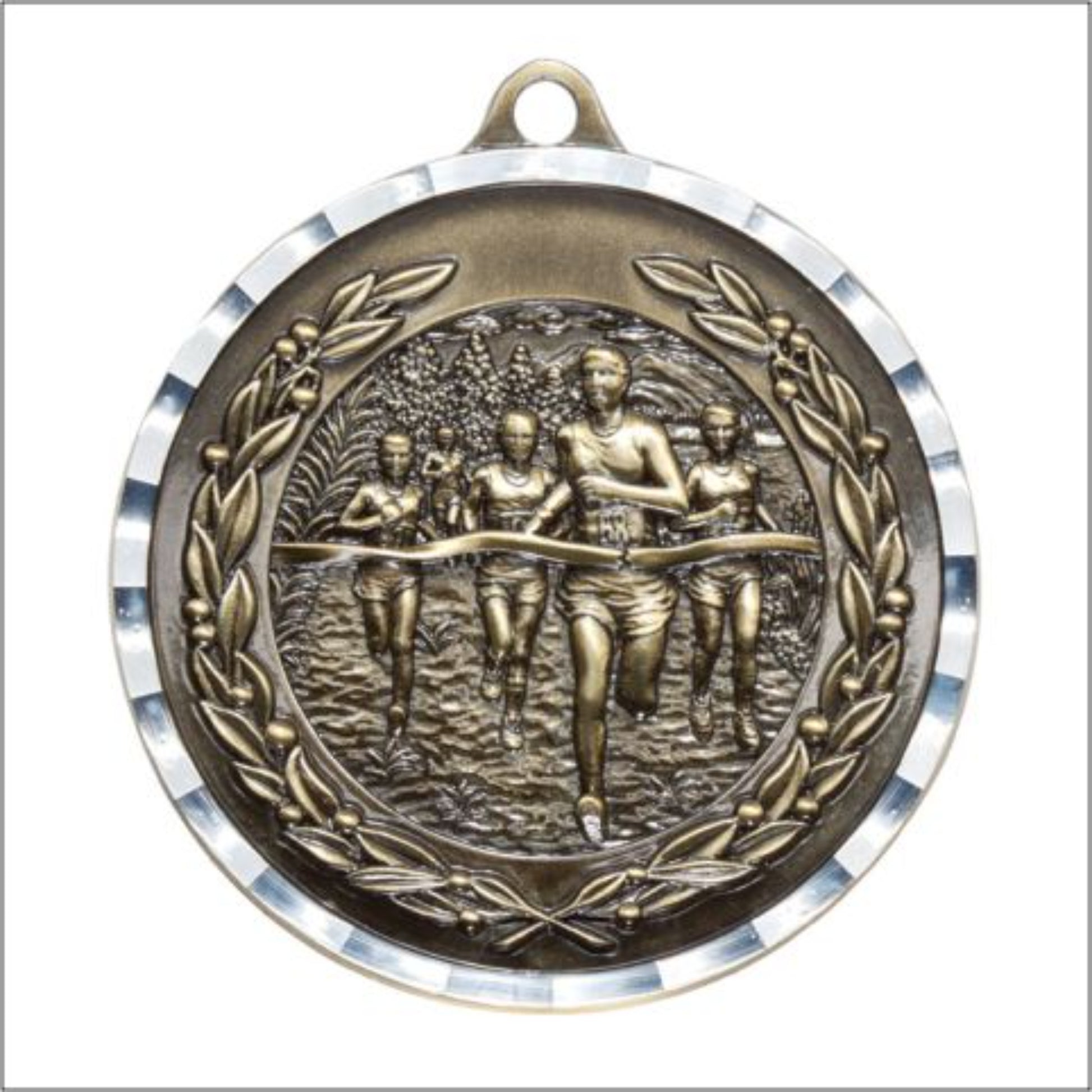 Diamond Cut Cross Country Medal 2" / Gold
