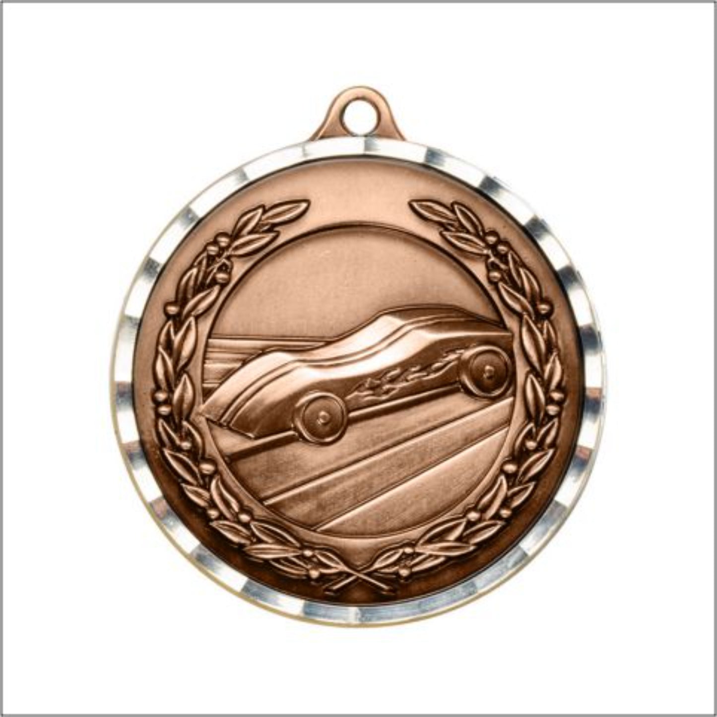 Diamond Cut Pinewood Derby Medal 2" / Bronze (Copper Tone)