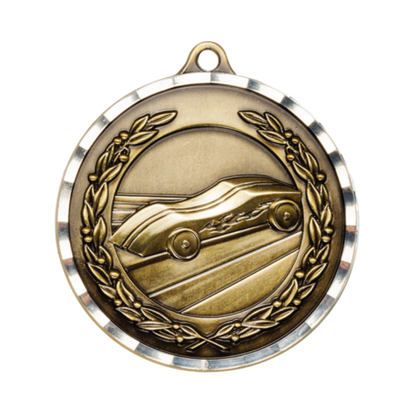 Diamond Cut Pinewood Derby Medal 2" / Gold