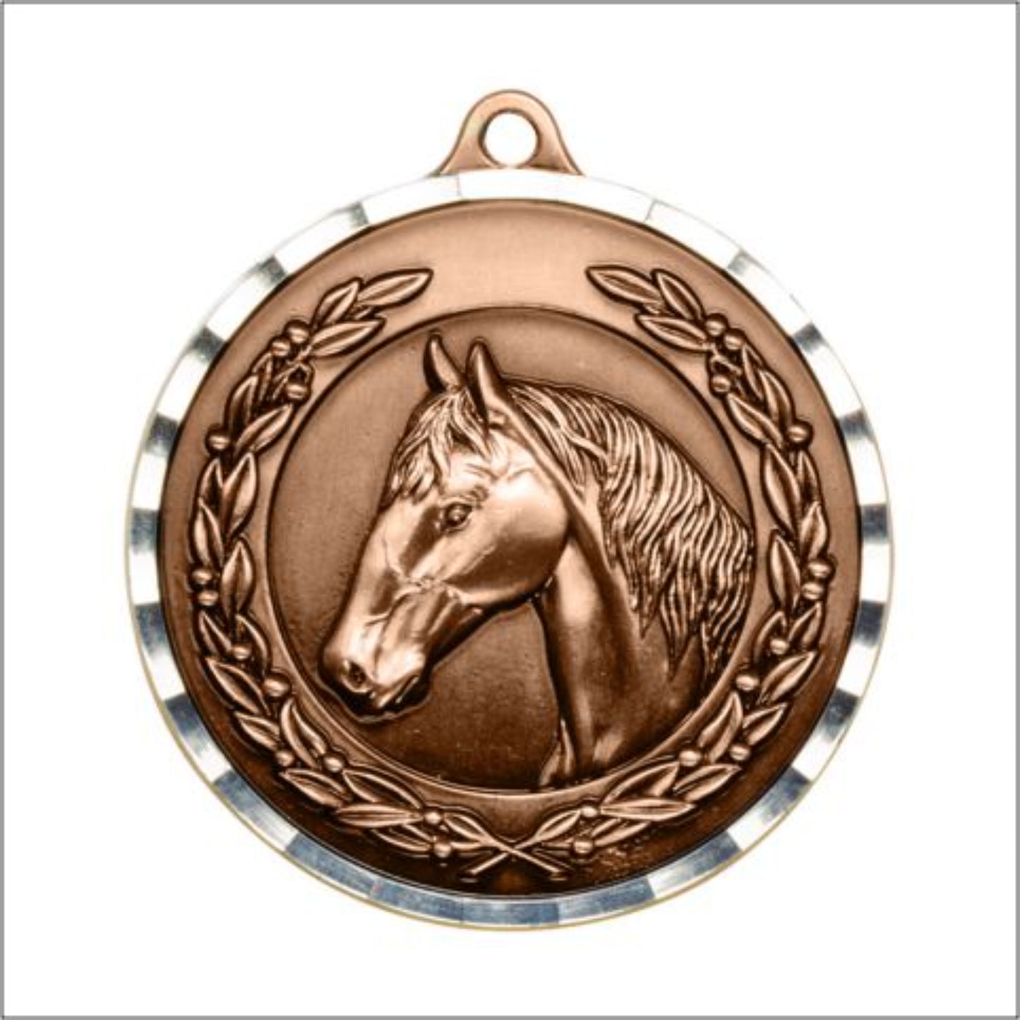 Diamond Cut Equestrian Medal 2" / Bronze (Copper Tone)