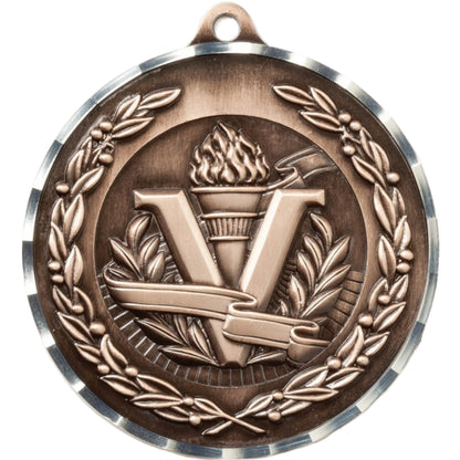 Diamond Cut Victory Medal 2.75" / Bronze (Copper Tone)