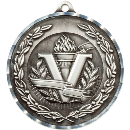 Diamond Cut Victory Medal 2.75" / Silver