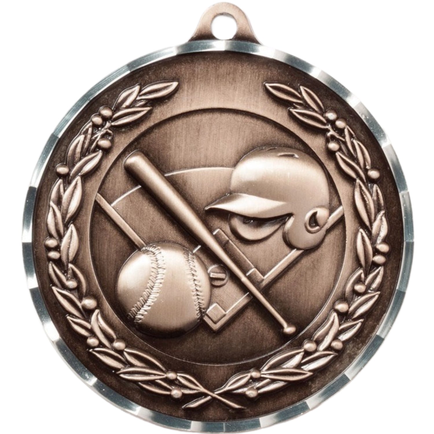 Diamond Cut Baseball Medal 2.75" / Bronze (Copper Tone)