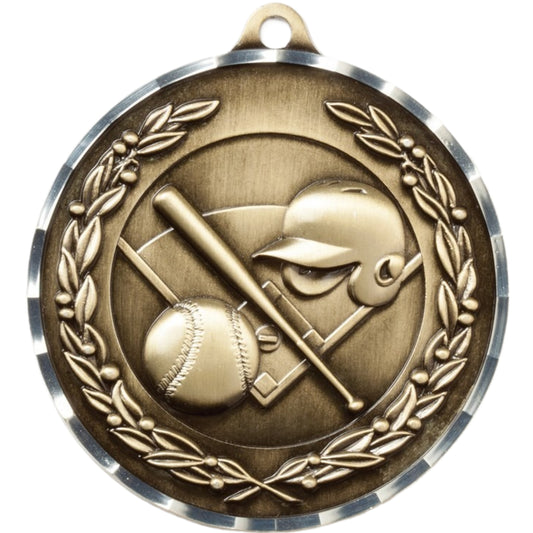 Diamond Cut Baseball Medal 2.75" / Gold