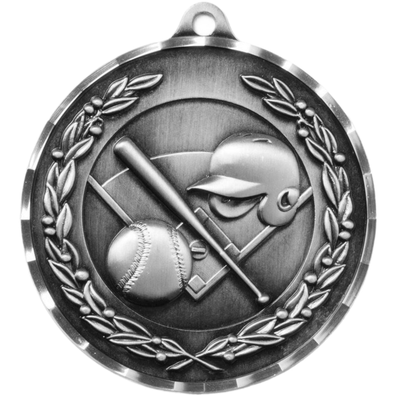 Diamond Cut Baseball Medal 2.75" / Silver