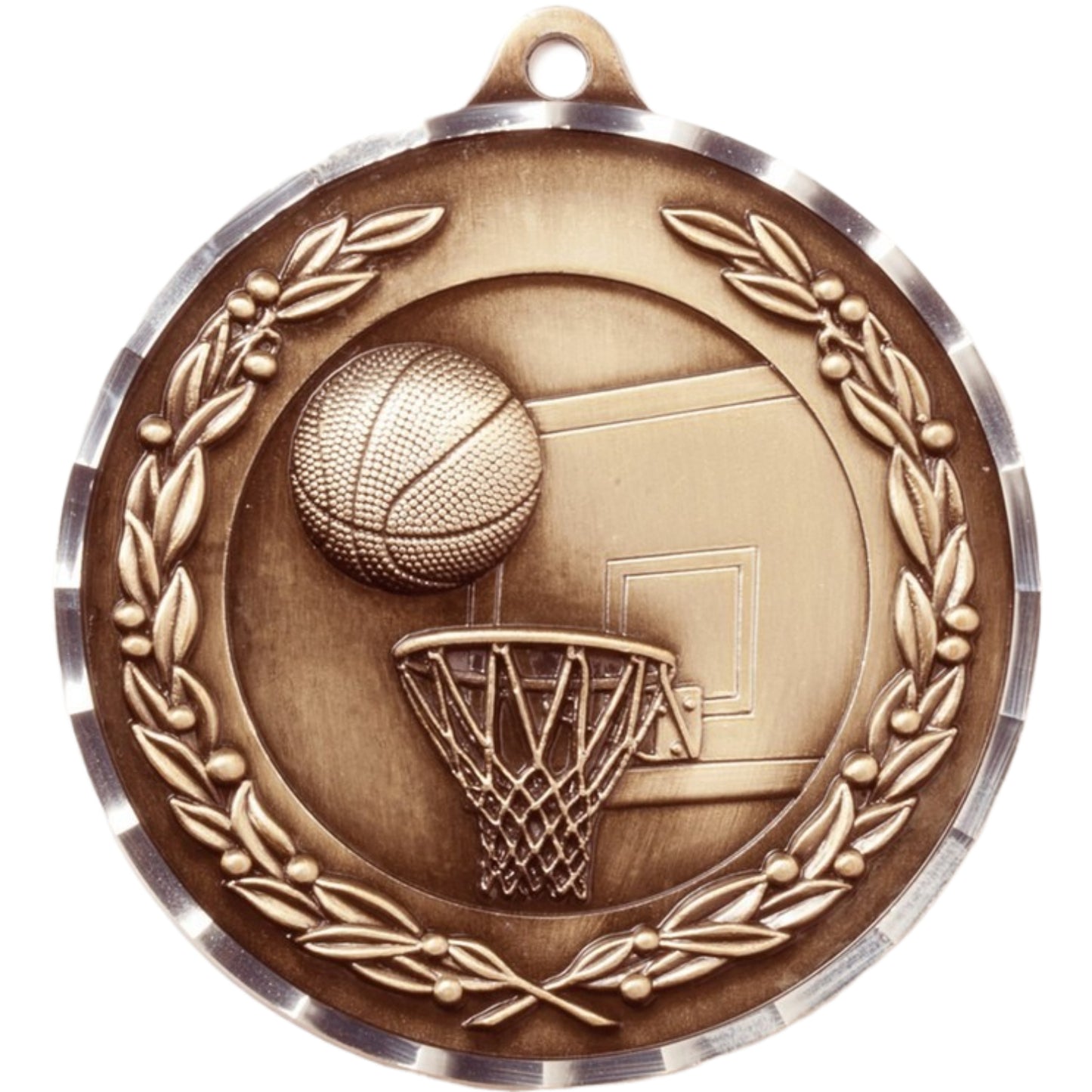 Diamond Cut Basketball Medal 2.75" / Bronze (Copper Tone)
