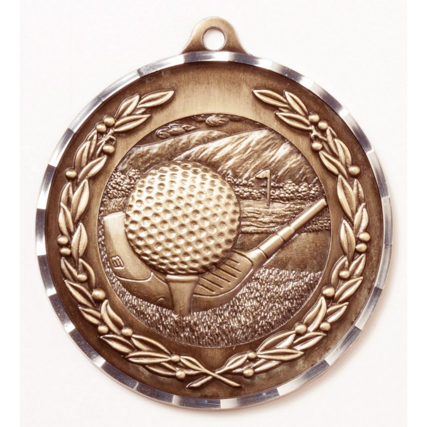 Diamond Cut Golf Medal 2.75" / Bronze (Copper Tone)
