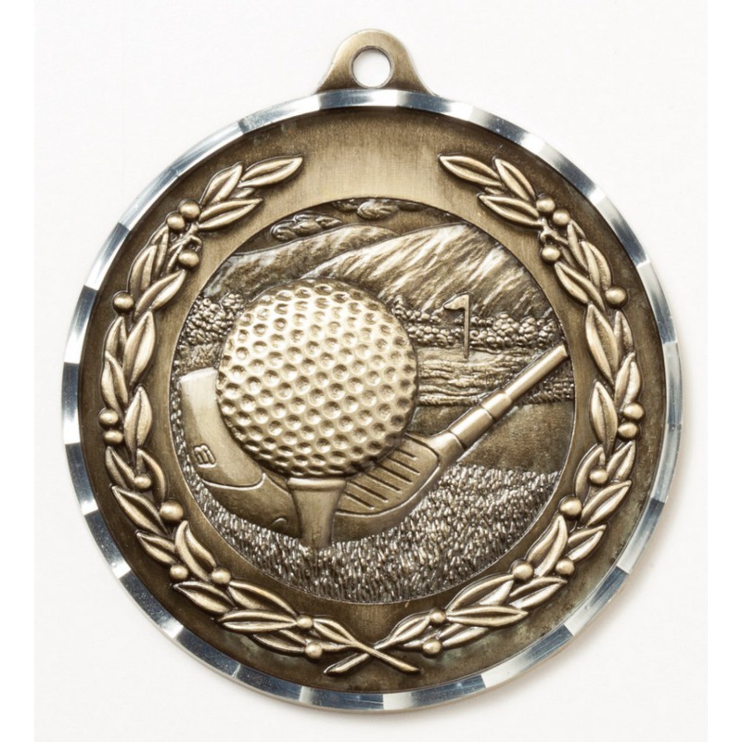 Diamond Cut Golf Medal 2.75" / Gold