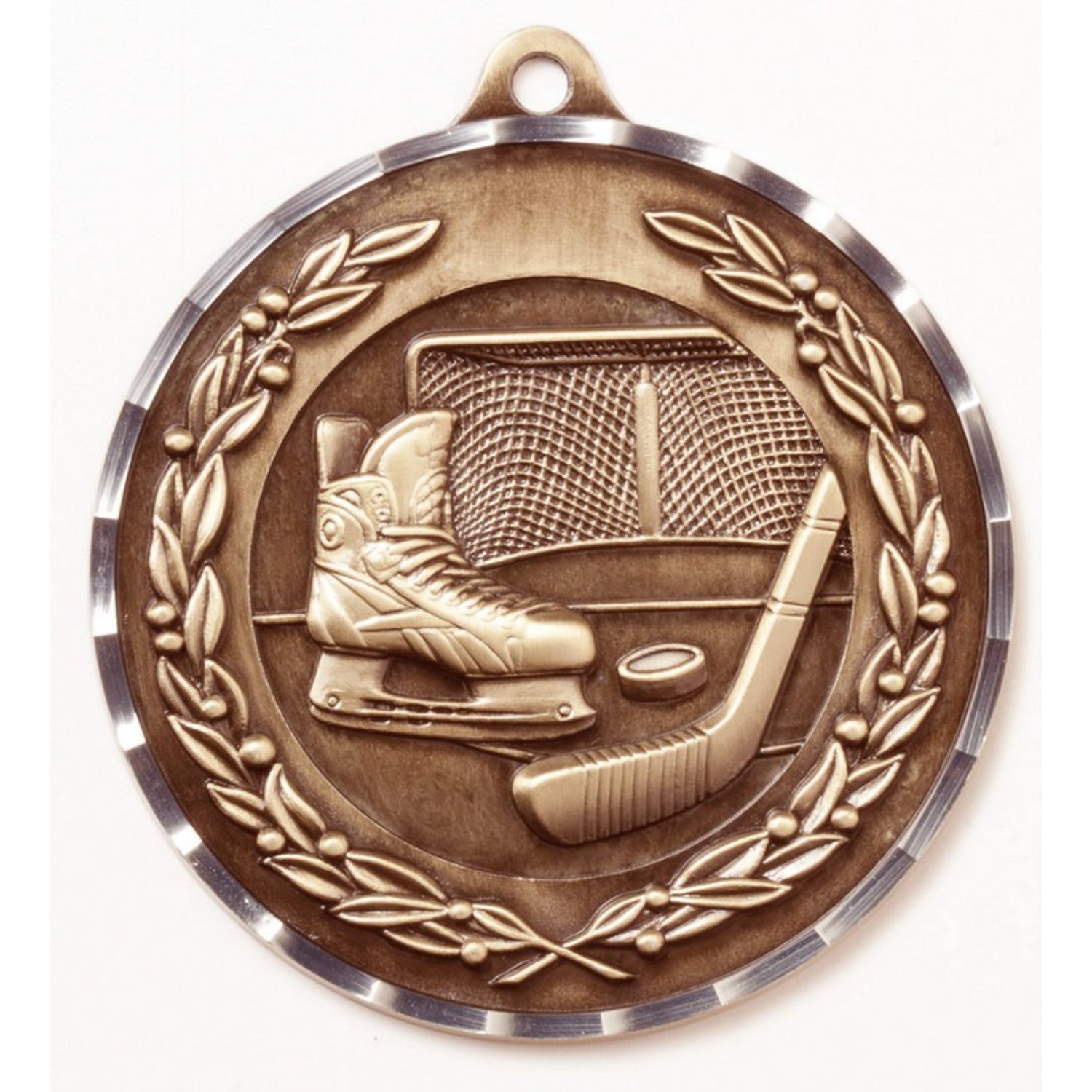 Diamond Cut Hockey Medal 2.75" / Bronze (Copper Tone)