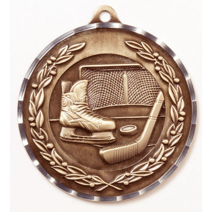 Diamond Cut Hockey Medal 2.75" / Bronze (Copper Tone)
