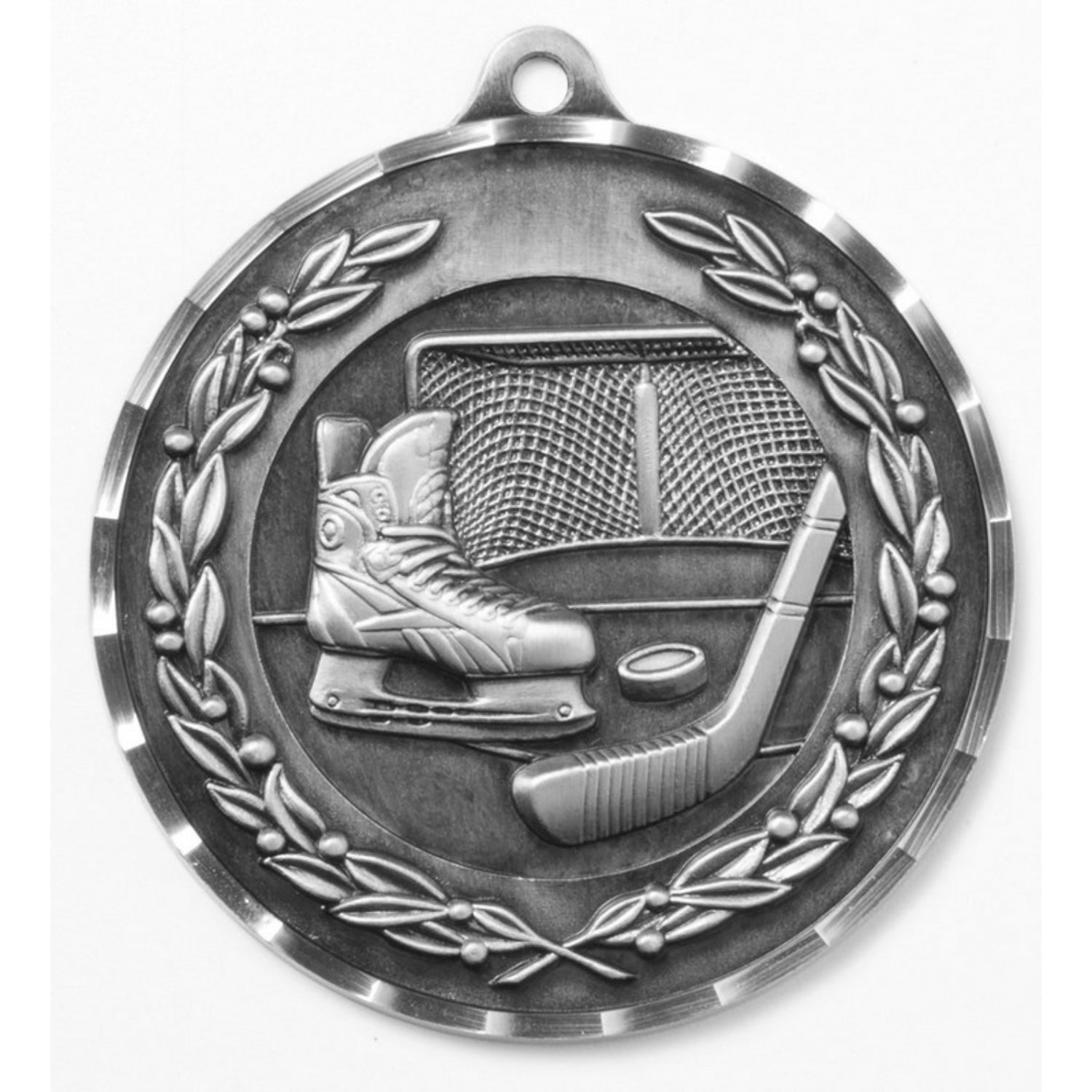 Diamond Cut Hockey Medal 2.75" / Silver