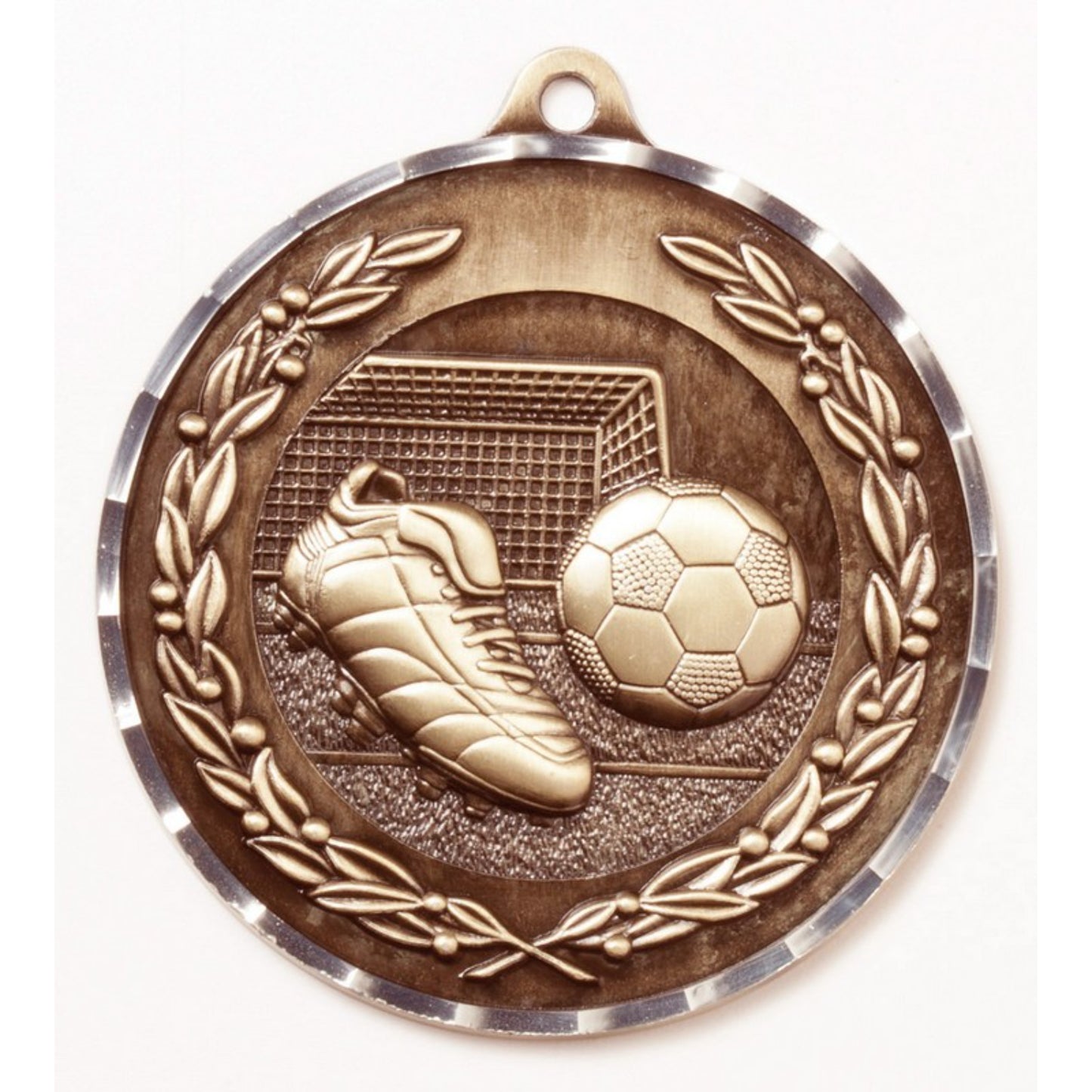 Diamond Cut Soccer Medal 2.75" / Bronze (Copper Tone)